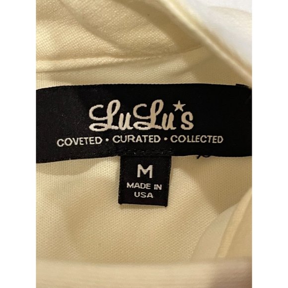 Lulu's Womens Bodycon Dress Front Keyhole Mock Neck Back Zip White Size Medium - Picture 10 of 12